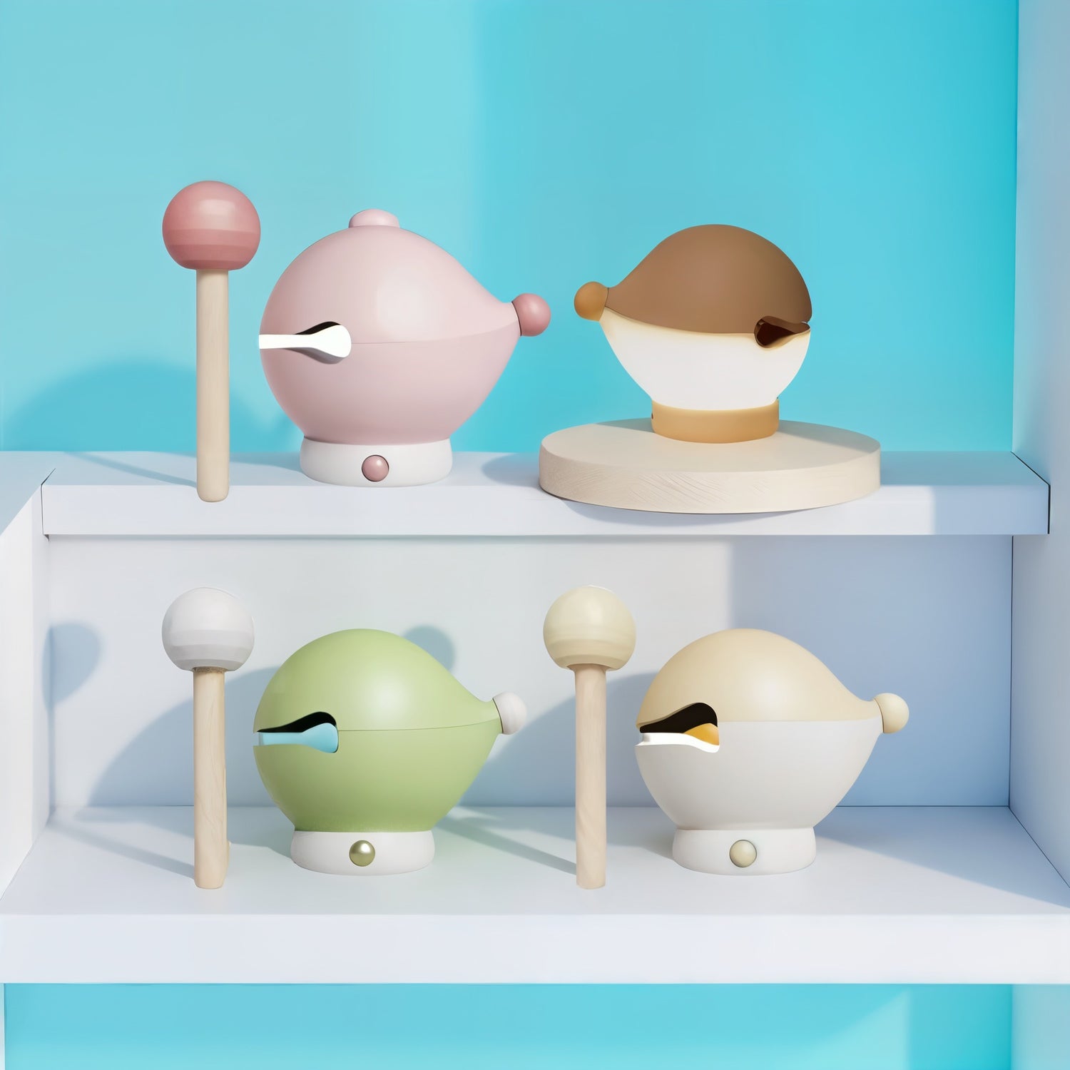 Wooden Fish Lamp – Soothing Tri-Color Lighting 
